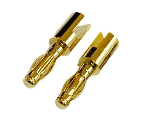 Zastosowany rozmiar 4mm Mężczyzna Banana Plug Connector Z Złotym I Węzłowym Kapturem Gwarantowany