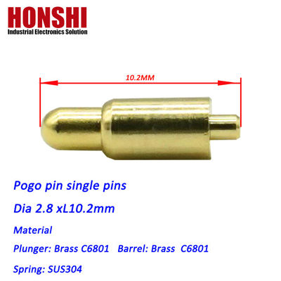 2.8mm Pogo Pin Connector Dip Typ Złote Płaty mosiądzowe Pogo Pin