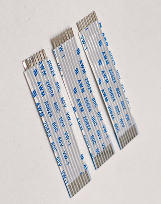 Elektroniczny płaski, elastyczny kabel 8 szpilki Złoty 1,25 mm 10 cm Ffc Kabel UL20624 80C 60V