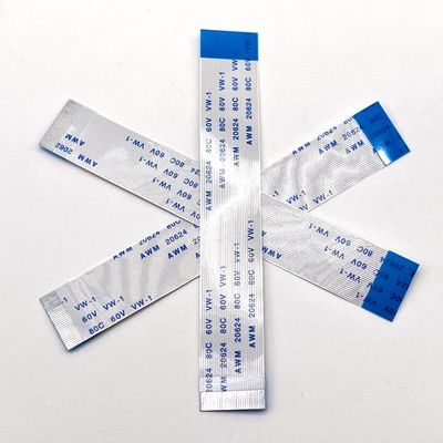 Elektroniczny płaski, elastyczny kabel 8 szpilki Złoty 1,25 mm 10 cm Ffc Kabel UL20624 80C 60V