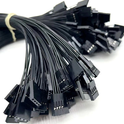 2.54mm Pitch 4 Pin Dupont Cable Assembly UL1007 24awg Czarny