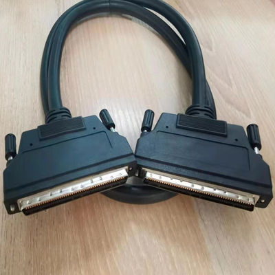 HPDB 100 Pin MDR Connector SCSI Cable Assembly Czarny drut z materiałem kontaktowym z mosiądzu