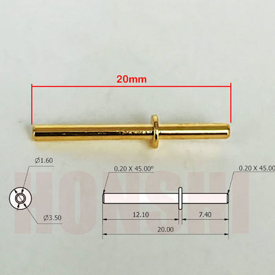 Złoto pokryte miedziane szpilki obrabiane 1,6x20 mm do CNC Centrum Vertical Machining