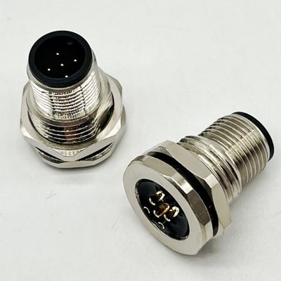 M12 5 Pin Kobieta I Mężczyzna Panel Mount Wielopinowe połączacze kabli okrągłych wodoodporne