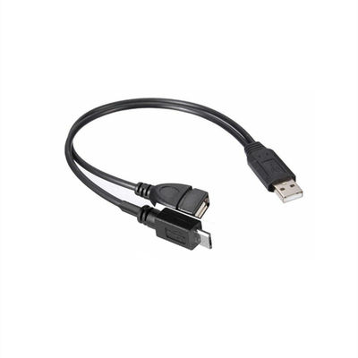 USB 2.0 Splitter Mężczyzna do Kobiety Micro B USB C Kabel Złoty Do Telefonów Komórkowych