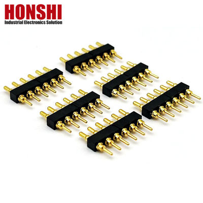 Kobieta Pogo Pin Connector 6P Złote pokryte H2.5 Dip Typ Kontakt mosiężny dla PCB wysokiego prądu