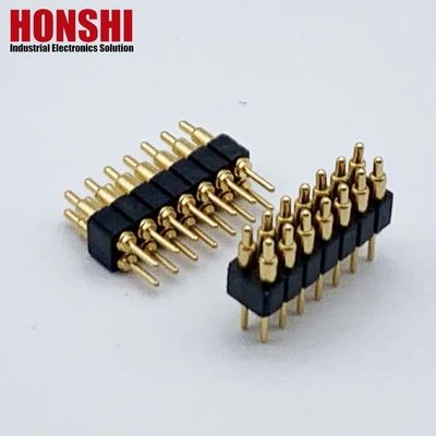 Kobieta Pogo Pin Connector 6P Złote pokryte H2.5 Dip Typ Kontakt mosiężny dla PCB wysokiego prądu
