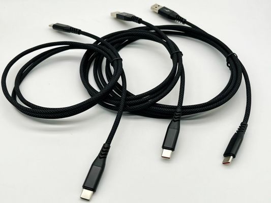 1m Czarny ukształtowany kabel USB UL2725 28Awg do szybkiej synchronizacji danych i ładowania