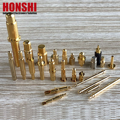 Mężczyzna wioskowy pin pokryty złotem do 3,00 mm Pogo Pin Connectors -40 °C- 105 °C zakres temperatury