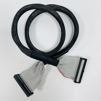Niestandardowy 2,54 mm Czarny kabl płaski 6 pin - 64 pin IDC Flat Ribbon Cable Assembly