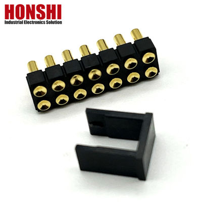 2.54mm High Current Pogo Pin Connector Kobieta 2x7P Złote pokrycie H2.5 SMT Typ dla PCB