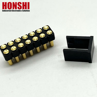 2.54mm High Current Pogo Pin Connector Kobieta 2x7P Złote pokrycie H2.5 SMT Typ dla PCB