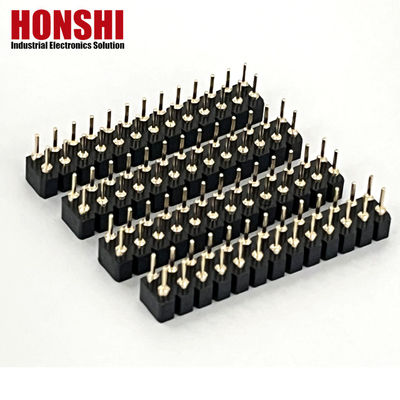 2.54mm Dwukrotny wiersz PCB H3.0mm 7.4mm Prosta mosiądz obrobiony okrągły kobiecy złącze nagłówkowe