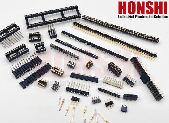 Złote pokryte maszynowane nagłówki pinów 2,54 mm SMT SMD podwójny rząd PCB pod kątem prawym