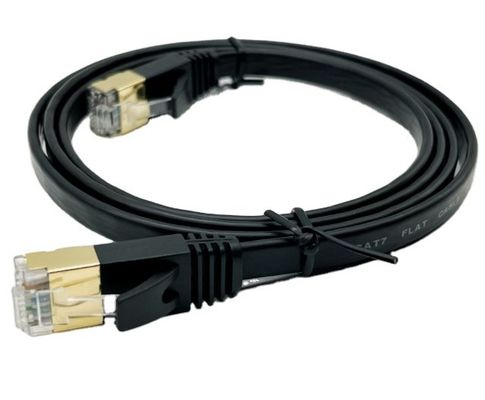 Czarny ukształtowany kabel na zamówienie RJ45 Cat7 Ethernet Patch Cable 8P8C Connector Cable