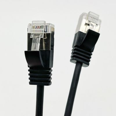 Czarny ukształtowany kabel na zamówienie RJ45 Cat7 Ethernet Patch Cable 8P8C Connector Cable