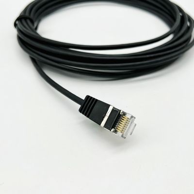 Czarny ukształtowany kabel na zamówienie RJ45 Cat7 Ethernet Patch Cable 8P8C Connector Cable