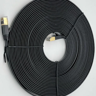 Czarny ukształtowany kabel na zamówienie RJ45 Cat7 Ethernet Patch Cable 8P8C Connector Cable