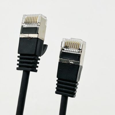 Czarny ukształtowany kabel na zamówienie RJ45 Cat7 Ethernet Patch Cable 8P8C Connector Cable