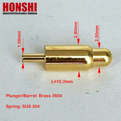 Dia 2,8 mm Męski podłączacz Pogo Pin Długość 10,2 mm Typ podmuchu Wiosną załadowane Pogo Pins