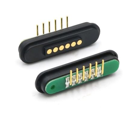 DC12V Magnetyczny Pogo Pin wodoodporny pod kątem prawym z podkładką wiosenną