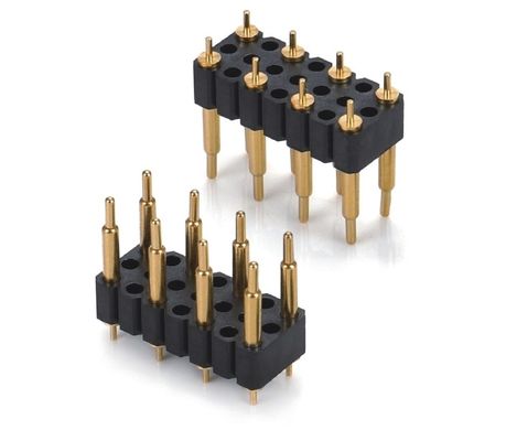 Niestandardowy 5,08 mm Pogo Pin Connector Mężczyzna 8 Pin 4,0 mm Trzy rzędy wiosną
