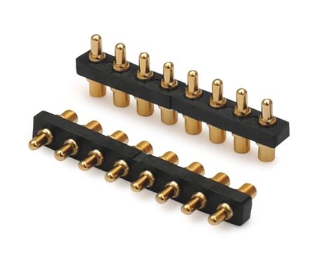 2.54mm Pitch Pogo Pin Connector Spring 8pin H1.5mm SMT Typ Złotego Płaty Messinowego