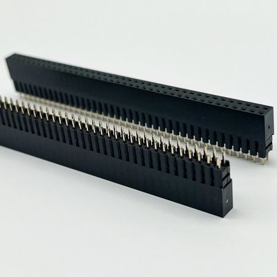 2.54mm Pitch Female Header Connector 8.5mm Height Dual Row 180° Dip For Pcb