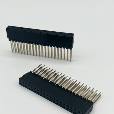 2.54mm Pitch Female Header Connector 8.5mm Height Dual Row 180° Dip For Pcb