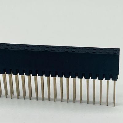 2.54mm Pitch Female Header Connector 8.5mm Height Dual Row 180° Dip For Pcb