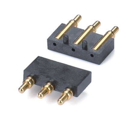2.5mm Pitch Brass C6801 3 Pin SMT Typ Męski nagłówek Pogo Pin Connector czarny plastik