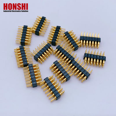 Zamówione 2,0 mm Pitch Brass Pogo Pin 2 Row 14Pin Spring Loaded Connectors Mężczyzna
