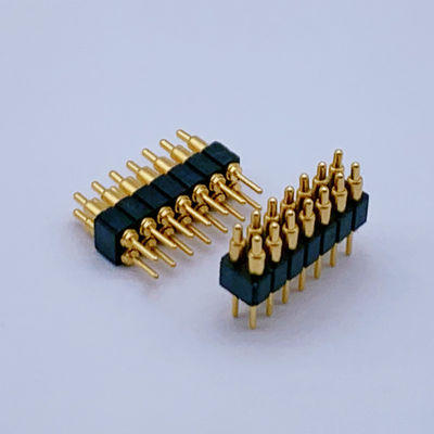 Zamówione 2,0 mm Pitch Brass Pogo Pin 2 Row 14Pin Spring Loaded Connectors Mężczyzna