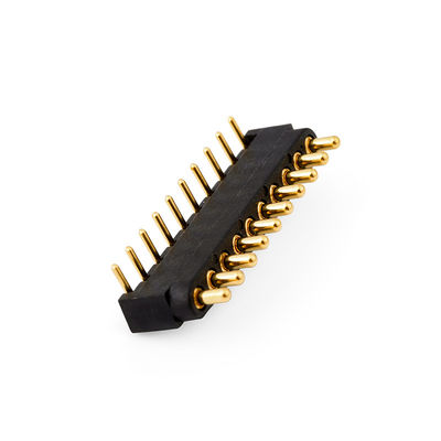10-pinowe, kątowe, męskie, mosiężne, magnetyczne złącze Pogo Pin o rozstawie 2,54 mm