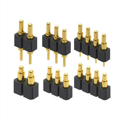 10-pinowe, kątowe, męskie, mosiężne, magnetyczne złącze Pogo Pin o rozstawie 2,54 mm