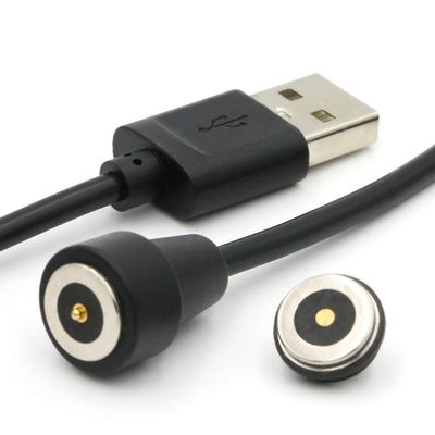 2 Pin Magnetyczny Pogo Pin Connector Kabel do USB Typ A M Biały kabel