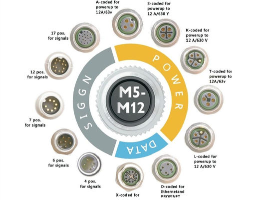 M12 Series Kołowy przewód łącznikowy gniazdo 12 pinów tylny panel śruby montaż