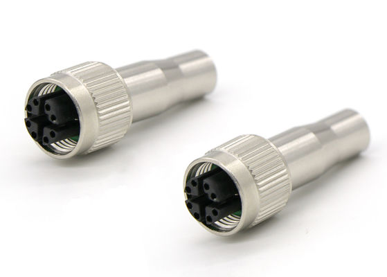 Kobieta Złącze kódowe okrągłe M12 X 8 Pin Długie gniazdo osłony dla kategorii 6a