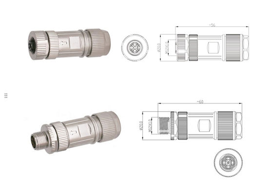 Zęb stopu cynkowego złącza M12 8 pin złącza Ethernet