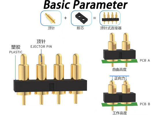 Elektronika 7pin wiosną ładowany złącza z 2,54mm Pitch Pogo Pin złącza
