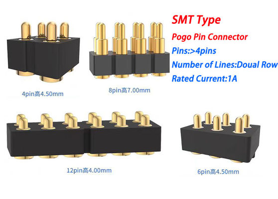 6pin Kobieta Pogo Pin Connector i sprężynowy łącznik kontaktowy dla Smd Pcb Dostosowywalne