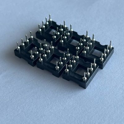 2.54mm 8 Pin IC Socket Connector Female Straight Pin Header PBT Insulatory Material Black
