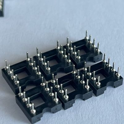 2.54mm 8 Pin IC Socket Connector Female Straight Pin Header PBT Insulatory Material Black