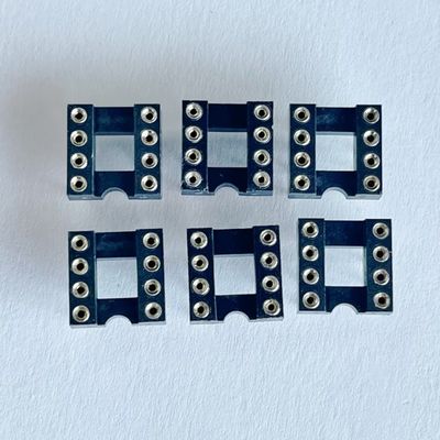 2.54mm 8 Pin IC Socket Connector Female Straight Pin Header PBT Insulatory Material Black