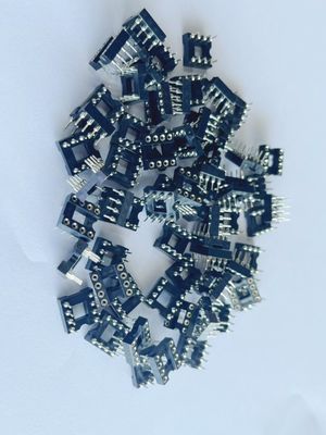 2.54mm 8 Pin IC Socket Connector Female Straight Pin Header PBT Insulatory Material Black