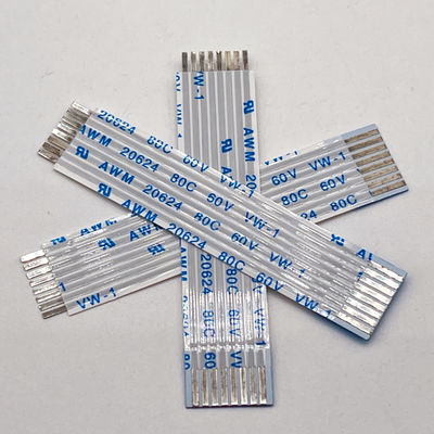 UL20624 1,25 mm 8pin FFC kabel wstążkowy 80C 60V 100mm kabel wstążkowy elastyczny płaski