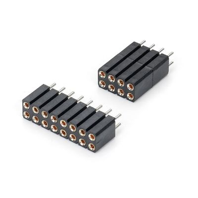2.54mm Podwójny wiersz H7.0mm 10.0mm Prosta mosiądz obrobiony okrągły kobiecy złącze głowicy