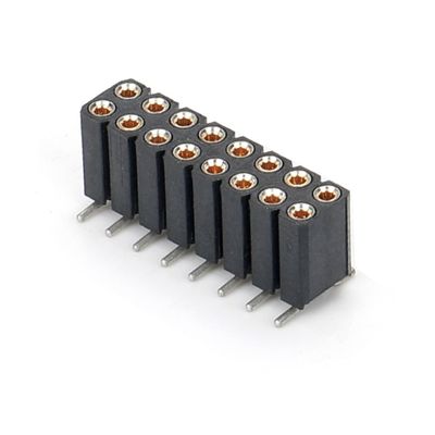 2.54mm Podwójny wiersz H7.0mm 10.0mm Prosta mosiądz obrobiony okrągły kobiecy złącze głowicy