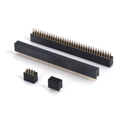 1.0 Kobieta Głowa Głównie Podwójne Rzędy Prosta PA6T Czarny 2pin-100pin Board To Board