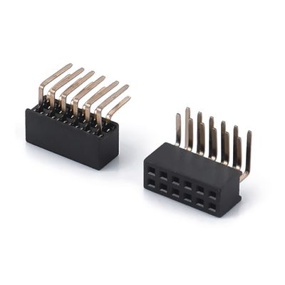 1.0 Kobieta Głowa Głównie Podwójne Rzędy Prosta PA6T Czarny 2pin-100pin Board To Board